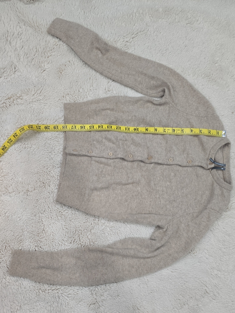 Anthropologie Neutral Taupe Button-Front Cardigan - Picture 4 of 6